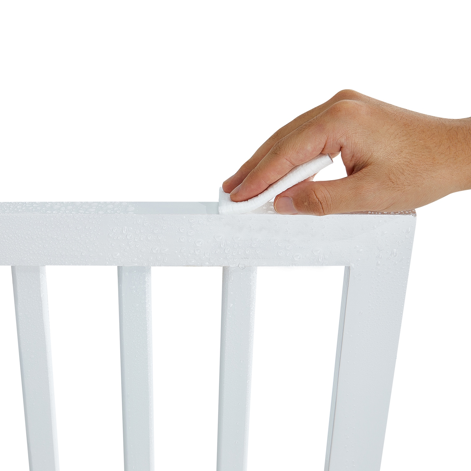 Foldable Freestanding Dog Gate White 4 Panels For Pet Safety_voghion.com